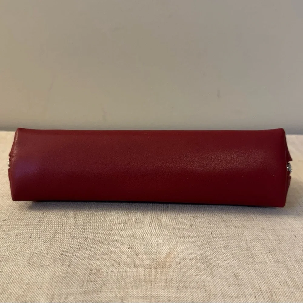 NIB Bally Burgundy Zipper Accessory Pouch